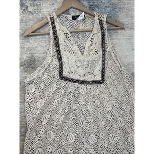 Boho Crochet Lace Tank Top Womens One Size Festival‎ Beach Cover Up Cottagecore